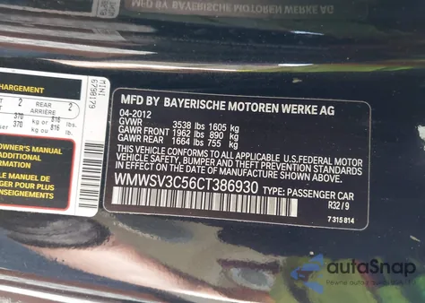 2012 Mini Cooper S z USA, uszkodzony, nr VIN WMWSV3C56CT386930